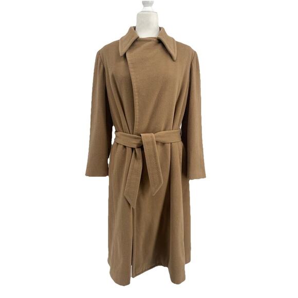 Ralph Lauren Purple Label 100% Cashmere Wrap Coat Runway Belted Long Camel Tan 6 - Picture 8 of 16